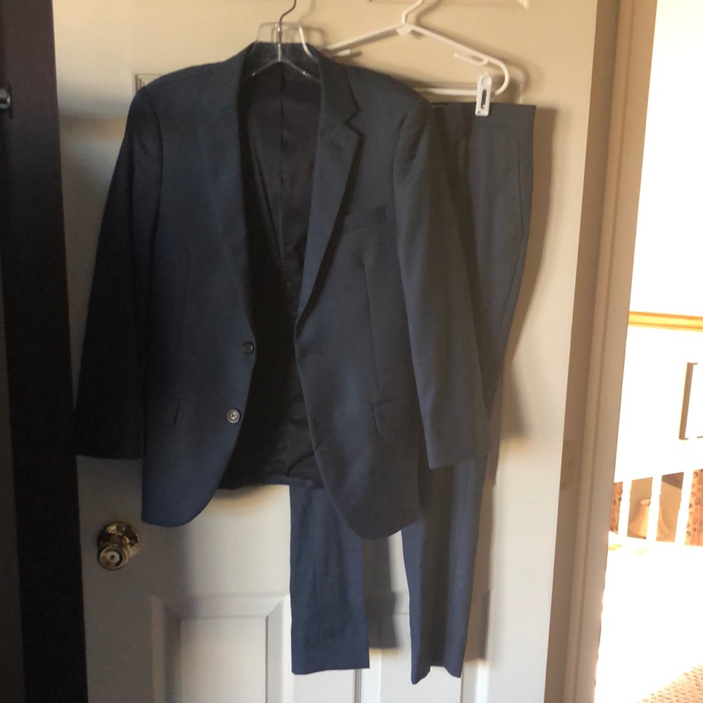 Boys Suit jacket and pants. Boys size 14. Jos A Banks. Blue